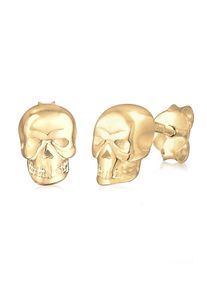 Paar Ohrstecker Elli "Ohrringe Totenkopf Rock Gothic Trend 925 Silber" Gr. 9, gold, Ohrringe, Damen, Silber 925 (Sterlingsilber), Paar Ohrstecker