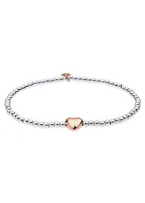 Armkette Elli "Armband Elli Armband Herz Liebe Kugeln Bi-Color 925 Silber" Gr. 180, silber, Armb&auml;nder, Damen, Silber 925 (Sterlingsilber), Armkette