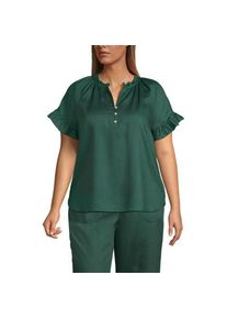 LANDS' END Bluse aus TENCEL mit R&uuml;schenkragen, Damen,  Gr&uuml;n, Kunstseide/Lyocell (Viskose), by Lands' End