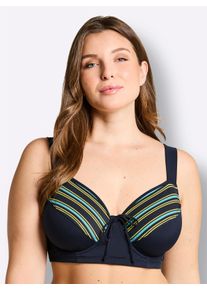sheego Gro&szlig;e Gr&ouml;&szlig;en Bikini-Oberteil mit Streifen, tiefblau-ozean, Gr&ouml;&szlig;e 58F - Damen