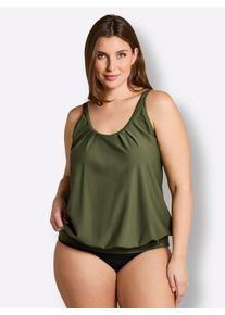 sheego Gro&szlig;e Gr&ouml;&szlig;en Tankini-Oberteil mit elastischem B&uuml;ndchen, oliv, Gr&ouml;&szlig;e 58D - Damen