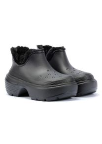 Crocs Stomp Gef&uuml;tterte Shorty Damen Schwarz Stiefel