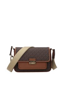 Michael Kors Braune Stoff Umh&auml;ngetasche