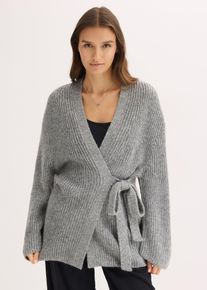 bonprix Oversize Wickelcardigan, grau, Gr.32/34 (XS), Glitzernder Cardigan zum Wickeln