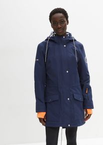 bonprix wasserdichte Funktions-&Uuml;bergangsjacke, blau, Gr.52, Regenjacke mit Tunnelzug, A-f&ouml;rmig