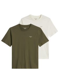Marc O'Polo T-Shirt MARC O'POLO DENIM "T-Shirt T-Shirt, SSL, Logo Print, Reg F 2er Pack", Damen, Gr. XL, olivgr&uuml;n, wei&szlig;, Obermaterial: 100% Baumwolle CO., Shirts T-Shirt