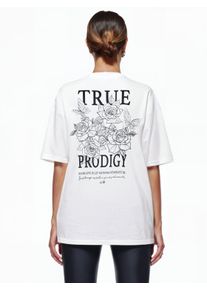 Oversize-Shirt Trueprodigy "Alex F Logo Print Oversized Rundhals", Damen, Gr. M, wei&szlig;, Obermaterial: 100% Baumwolle CO., Rundhals, Shirts Oversize-Shirt