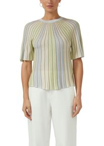 Strickpullover s.Oliver BLACK LABEL, Damen, Gr. 46, blau gr&uuml;n, Strick, Obermaterial: 90% Viskose, 10% metallisierte Fasern, gemustert, relaxed fit normal, Rundhals, Pullover Strickpullover, mit Metallisiertem Garn