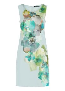 Etuikleid Betty Barclay "Etuikleid ohne Arm", Damen, Gr. 46, EURO, gr&uuml;n, blau, Obermaterial: 97% Baumwolle CO. 3% Elasthan EL., Kleider Etuikleid