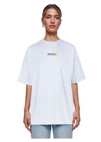 Oversize-Shirt Trueprodigy "Juniper F Logo Print Oversized Rundhals", Damen, Gr. XL, grau (graumelange), Obermaterial: 50% Baumwolle CO. 50% Polyester PES., Rundhals, Shirts Oversize-Shirt