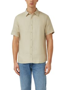 Leinenhemd s.Oliver, Damen, Gr. 3XL, N-Gr, bone beige, Web, Obermaterial: 100% Leinen, unifarben, regular fit h&uuml;ftbedeckend, Rundhals, abgesteppte Kante, Hemden Leinenhemd, Kurzarm mit Knopfleiste