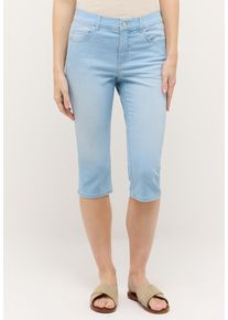 Slim-fit-Jeans Angels "ANACAPRI", Damen, Gr. 46, N-Gr, bleached blau used, Denim/Jeans, Obermaterial: 89% Baumwolle, 8% Polyester, 3% Elasthan, unifarben, slim fit kniebedeckend, Jeans Slim-fit-Jeans, im Five-Pocket Style