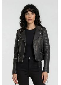 Lederjacke Trueprodigy "Jade mit Rei&szlig;verschluss Details", Damen, Gr. XS, schwarz, Obermaterial: 100% Schafsleder sheepskin., slim fit, Jacken Lederjacke