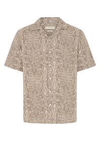 !Solid Leinenhemd SOLID "Leinenhemd SDUtkolt", Damen, Gr. XL, N-Gr, gelb (181210 driftwood), Obermaterial: 58% Leinen LI. 42% Viskose CV., Hemden Leinenhemd