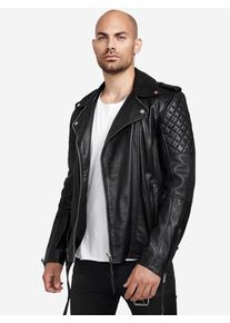 Lederjacke Trueprodigy "Simba Abgesteppte Details an der Schulter und Logo Applikation", Damen, Gr. XL, schwarz, Obermaterial: 100% Schafsleder sheepskin., slim fit, Jacken Lederjacke