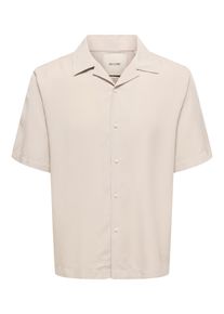 Only & Sons Kurzarmhemd ONLY & SONS "ONSPERU SS REG TENCEL SHIRT NOOS", Damen, Gr. XXL, N-Gr, silber lining, Web, Obermaterial: 100% Lyocell, unifarben, regular fit normal, Hemden Kurzarmhemd