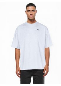 Oversize-Shirt Trueprodigy "Nika Logo Stickeri Oversized Rundhals", Damen, Gr. XL, grau (graumelange), Obermaterial: 50% Baumwolle CO. 50% Polyester PES., Rundhals, Shirts Oversize-Shirt