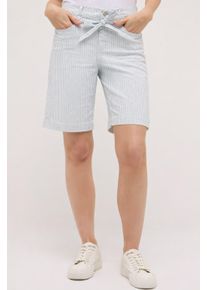Jeansbermudas Angels "LIA CITY", Damen, Gr. 46, N-Gr, blau, Denim/Jeans, Obermaterial: 89% Baumwolle, 8% Polyester, 3% Elasthan, gestreift, kniefrei, Jeans Jeansbermudas, mit leichtem Streifen-Dessin, Stretch, Wide-Leg