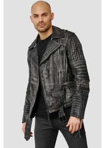 Lederjacke Trueprodigy "Geralt mit &Ouml;sen und Waschung", Damen, Gr. XL, schwarz, Obermaterial: 100% Ziegenleder goatskin., slim fit, Jacken Lederjacke