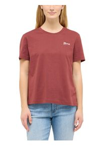 Kurzarmshirt Mustang "Damen Style Floris", Damen, Gr. M, dunkelrot, Jersey, 100% Baumwolle, Rundhals, Shirts Kurzarmshirt