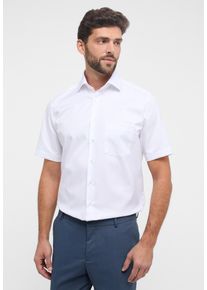 Kurzarmhemd Eterna "MODERN FIT", Herren, Gr. 45, Normalgr&ouml;&szlig;en, wei&szlig;, Twill, 100% Baumwolle, tailliert, Hemden Kurzarmhemd, NON IRON (b&uuml;gelfrei)