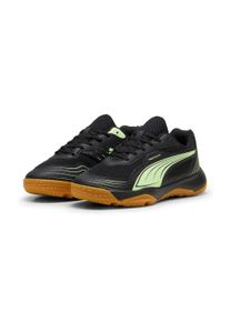 Hallenschuh Puma "SOLARFLASH III JR", Jungen, Gr. 35,5, schwarz (Puma schwarz, fizzy apple), Textil, Schuhe Hallenschuh