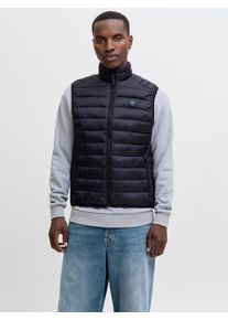 Jack & Jones Steppweste JACK & JONES "JJEBRADLEY LIGHT BODYWARMER COLLAR NOOS", Herren, Gr. M, schwarz, Web, Obermaterial: 100% Nylon, unifarben, regular fit taillenbedeckt, Westen Steppweste