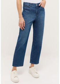 Regular-fit-Jeans Angels "LIBERTA", Damen, Gr. 46, L&auml;nge 27, mid blau used, Denim/Jeans, Obermaterial: 88% Baumwolle, 10% Polyester, 2% Elasthan, unifarben, regular fit kn&ouml;chelfrei, Jeans Regular-fit-Jeans, im Five-Pocket Style