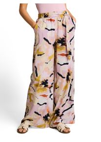 Webhose Tom Tailor, Damen, Gr. 46, L&auml;nge 32, big abstract flower print, Web, Obermaterial: 70% Viskose, 30% Lyocell. Futter: 100% Viskose, gemustert, weit lang, Hosen Webhose, mit Allover-Muster/weites Bein