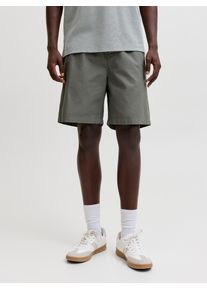 Jack & Jones Jogginghose JACK & JONES "JPSTJAIDEN DREW JOGGER SHORTS REG", Damen, Gr. XXL, N-Gr, sedona sage, angeraute Sweatware, Obermaterial: 100% Baumwolle, unifarben, regular fit kniefrei, Hosen Jogginghose, mit elastischem Bund