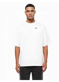 Oversize-Shirt Trueprodigy "Nika Logo Stickeri Oversized Rundhals", Damen, Gr. L, wei&szlig;, Obermaterial: 100% Baumwolle CO., Rundhals, Shirts Oversize-Shirt