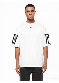 Oversize-Shirt Trueprodigy "Viktor Logo Print Oversized Rundhals", Damen, Gr. XL, wei&szlig;, Obermaterial: 100% Baumwolle CO., Rundhals, Shirts Oversize-Shirt