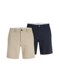 Jack & Jones Chinohose JACK & JONES "JPSTMARCO DYLAN CHINO SHORTS SRT MP 2PK", Damen, Gr. XXL, N-Gr, schwarz navy pack:string, Web, Obermaterial: 98% Baumwolle, 2% Elasthan, unifarben, regular fit, Hosen Chinohose