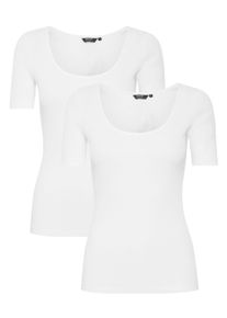 T-Shirt oxmo "T-Shirt OXIsan", Damen, Gr. XL, wei&szlig; (wei&szlig;, wei&szlig;), Obermaterial: 95% Baumwolle CO. 5% Elasthan EL., Shirts T-Shirt