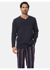 Pyjama Babista "Langarmshirt CARMINO", Herren, Gr. XL, blau (dunkelblau), Obermaterial: 100% Baumwolle CO., Homewear-Sets Pyjama