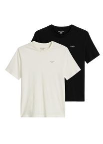 Marc O'Polo T-Shirt MARC O'POLO DENIM "T-Shirt T-Shirt, SSL, Logo Print, Reg F 2er Pack", Damen, Gr. XL, schwarz, wei&szlig;, Obermaterial: 100% Baumwolle CO., Shirts T-Shirt