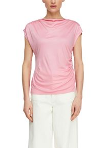 Wasserfallshirt comma, Damen, Gr. 48, sea pink, Web, Obermaterial: 100% Viskose, unifarben, tailliert h&uuml;ftbedeckend, Rundhals, abgesteppte Kante, Shirts Wasserfallshirt, Sommershirt aus weich flie&szlig;ender Viskose