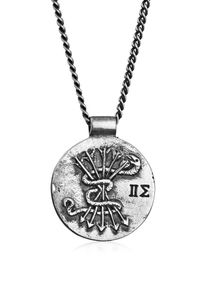 Kette mit Anh&auml;nger HAZE & GLORY "Halskette M&uuml;nze Schlange Pfeile - Savage 925 Silber" Gr. 68, silber, Halsketten, Herren, Silber 925 (Sterlingsilber), Kette mit Anh&auml;nger