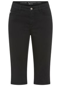 Shorts MAC, Damen, Gr. 42, N-Gr, schwarz ppt, Denim/Jeans, Obermaterial: 88% Baumwolle, 8% Elastomultiester, 4% Elasthan, unifarben, regular fit knielang, Hosen Shorts, im Five-Pocket Style