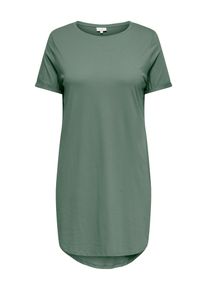 Minikleid Only CARMAKOMA "CARMAY LIFE S/S DRESS JRS", Damen, Gr. M, N-Gr, laurel wreath, Jersey, Obermaterial: 100% Baumwolle, unifarben, regular fit kniefrei, Rundhals, angeschnitten Umschlagsaum, Kleider Minikleid, Sommerkleid
