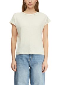 T-Shirt comma, Damen, Gr. 48, eggnog, Single Jersey, Obermaterial: 50% Baumwolle, 50% Modal, unifarben, regular fit normal, Rundhals, Shirts T-Shirt, mit Cap-Sleeves