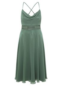 Cocktailkleid Vera Mont "Cocktailkleid mit Wasserfallausschnitt", Damen, Gr. 42, EURO, gr&uuml;n (light aventurine), Obermaterial: 100% Polyester Pol. recyc.., Kleider Cocktailkleid