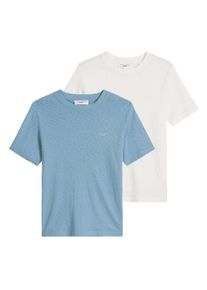 Marc O'Polo T-Shirt MARC O'POLO DENIM "T-Shirt T-Shirt, SSL, Logo Print, Reg 2er Pack", Damen, Gr. XL, wei&szlig;, hellblau, Obermaterial: 100% Baumwolle CO., Shirts T-Shirt