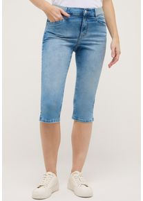 Caprijeans Angels "ANACAPRI SPORTY", Damen, Gr. 46, N-Gr, heaven blau random used, Denim/Jeans, Obermaterial: 89% Baumwolle, 8% Polyester, 3% Elasthan, slim fit 3/4-L&auml;nge, Jeans Caprijeans, mit Dehnbund