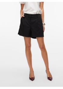 V&eacute;ro Moda Shorts VERO MODA "VMNILA MW SHORT SHORTS NOOS", Damen, Gr. 42, N-Gr, schwarz, Web, Obermaterial: 80% Polyester, 18% Viskose, 2% Elasthan, unifarben, regular fit knielang, Hosen Shorts