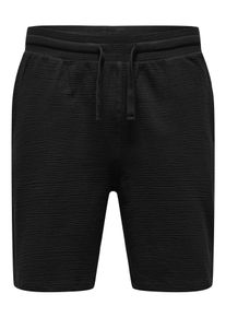 Only & Sons Shorts ONLY & SONS "ONSKIAN LIFE REG SEERSUCKER SHORTS NOOS", Damen, Gr. XXL, N-Gr, schwarz, Web, Obermaterial: 97% Baumwolle, 3% Elasthan, regular fit, Hosen Shorts
