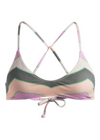 Bandeau-Bikini-Top Roxy "Vista Stripe", Damen, Gr. XS, Cup B, gr&uuml;n (agave gr&uuml;n very vista stripe), Obermaterial:93% Nylon, 7% Elasthan;, Bikini-Oberteile Bandeau-Bikini-Top
