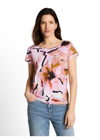 T-Shirt Tom Tailor, Damen, Gr. XS, big abstract floral, Jersey, Obermaterial: 100% Baumwolle, bedruckt, regular fit normal, Rundhals, Shirts T-Shirt