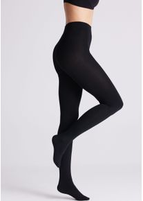 Thermostrumpfhose YSABEL MORA "TIGHTS BASIC COLLECTION", Damen, Gr. M, schwarz, Obermaterial: 95% Polyester, 5% Elasthan, unifarben, Strumpfhosen Thermostrumpfhose, mit w&auml;rmender Innenseite f&uuml;r kalte Wintertage