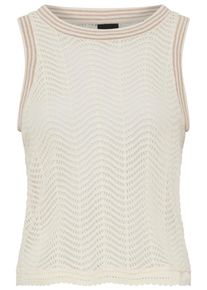 Stricktop BOSS Orange "Ecela Premium Damenmode", Damen, Gr. XS, open wei&szlig; 118, Strick, Obermaterial: 70% Baumwolle, 30% Polyester, unifarben, regular fit h&uuml;ftlang, Rundhals, Tops Stricktop, halbtransparent, Rundhals